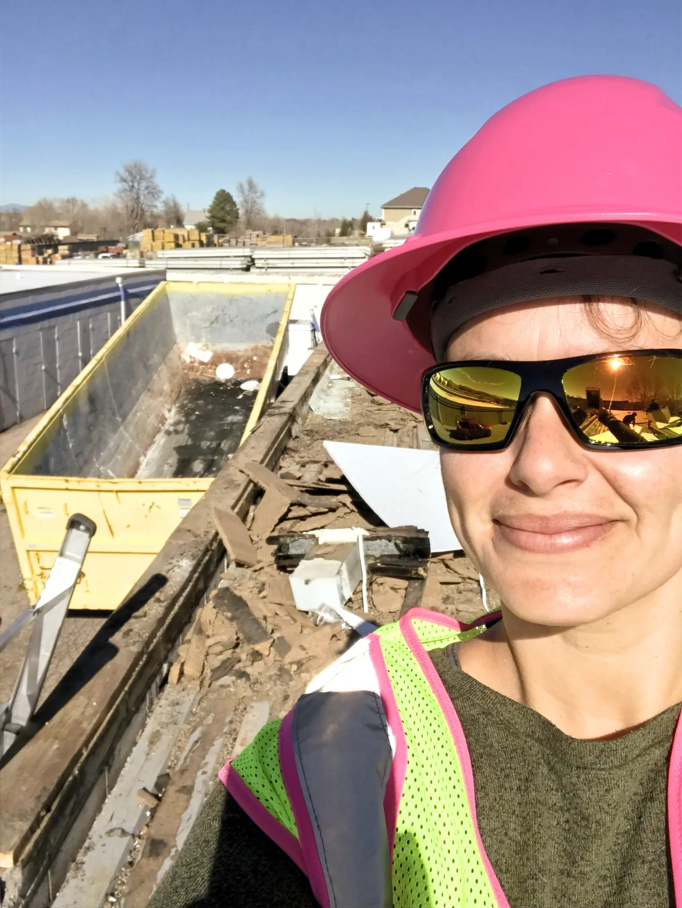 Alex Crawfurd inspecting an active commercial flat roof project