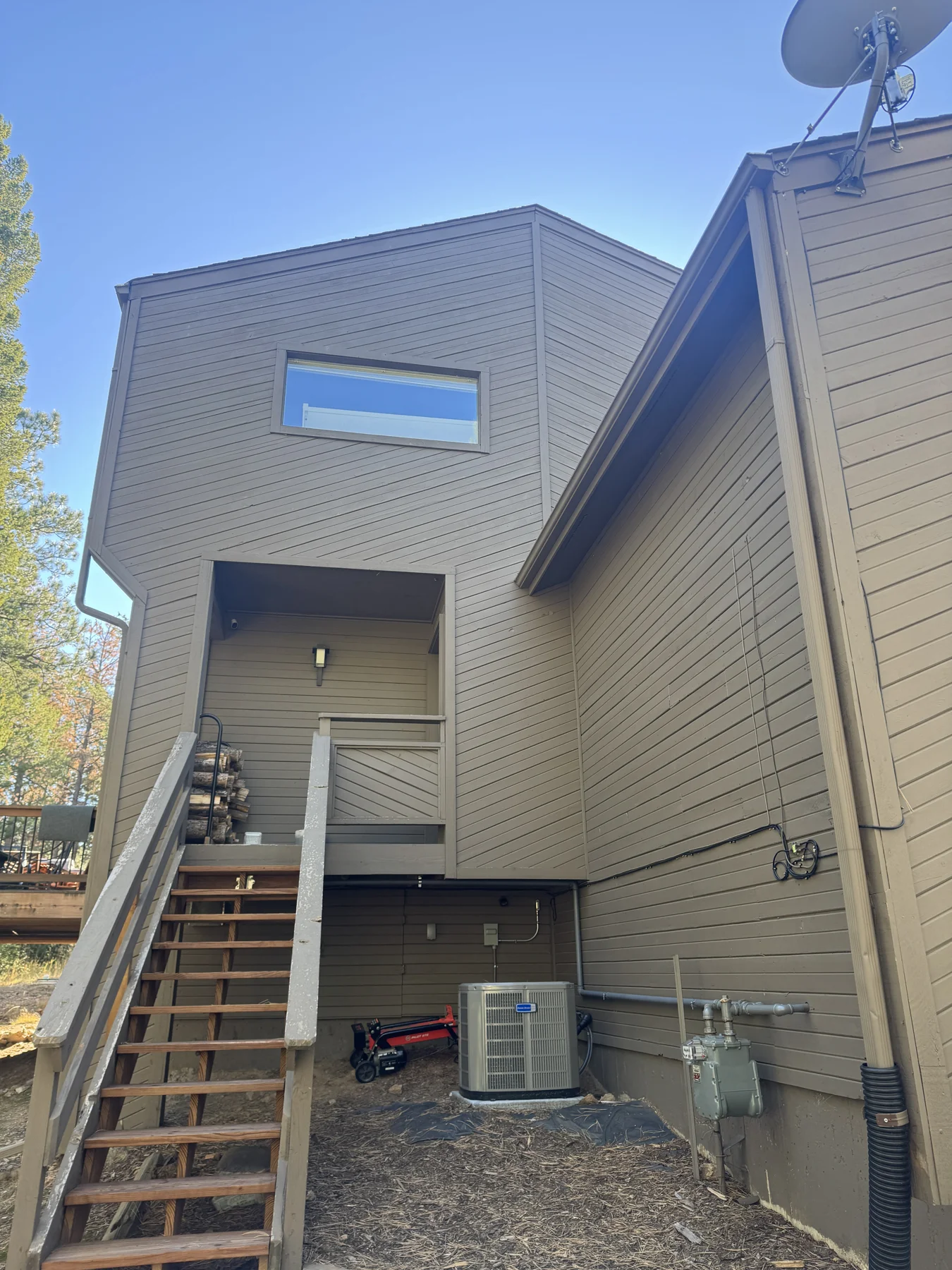 Before: Gray Fox exterior, Colorado, residential renovation by BossLady Contracting